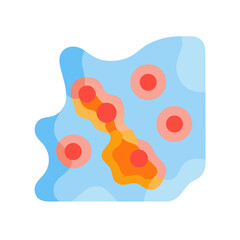 Abstract cellular map design with organic shapes and contours
