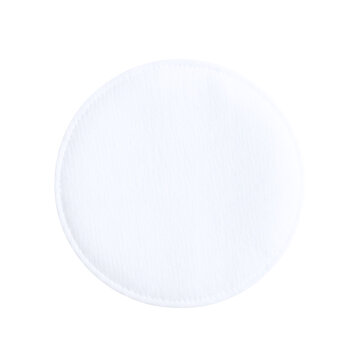 Single white round cotton pad for makeup removal