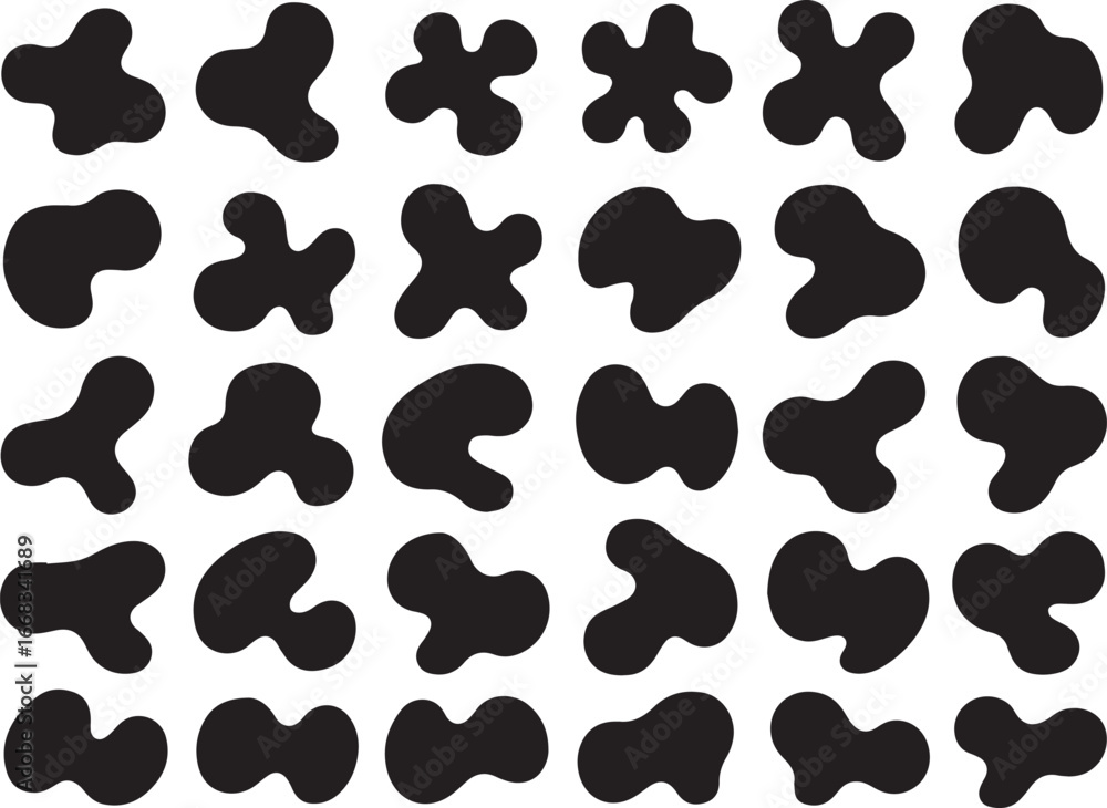 Poster abstract blob shapes set fluid forms for creative projects