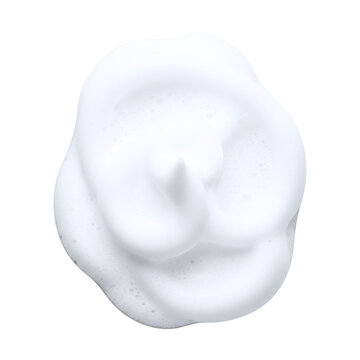 White cleansing foam swatch with airy bubble texture