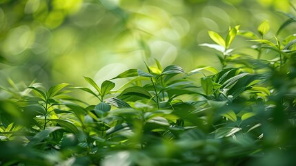 Obraz premium Natural Lighting in Blurry Forest Foliage Background for Modern Designers