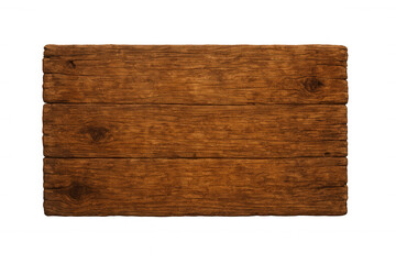 Wooden planks forming a rectangular sign, highlighting the wood grain and knots, isolated on a transparent background