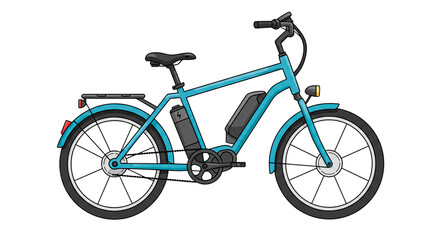 Fototapeta premium Aqua electric bicycle transportation urban mobility ebike cycling vehicle power ride energy efficiency on transparent background