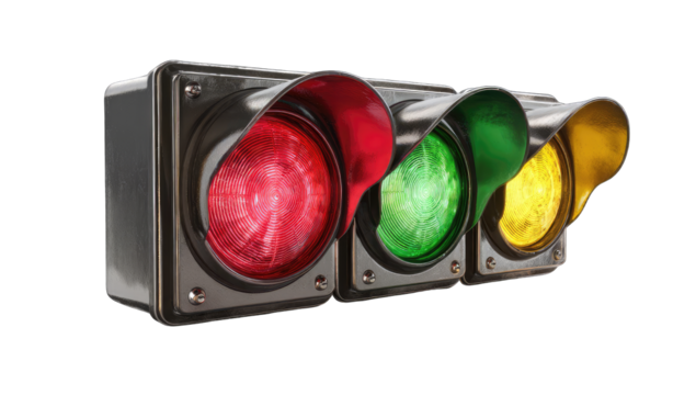 3D render of traffic lights