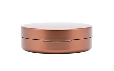 Bronze round cosmetic container for product mockup