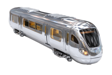 Modern silver train, sleek design