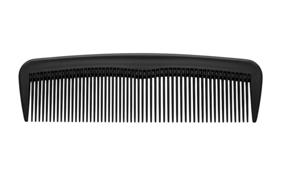 Simple black plastic comb for hair styling