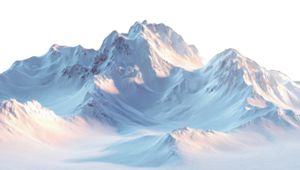 Snowy mountain range, digital art