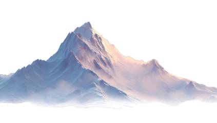 Snowy mountain peak in soft pastel colors