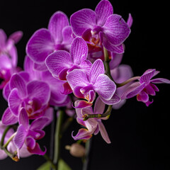 Floral concept. Orchid growing tips.  Most commonly grown house plants. Orchids blossom close up....