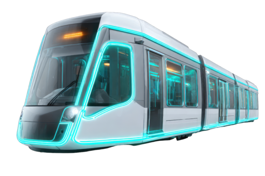 Futuristic light rail train