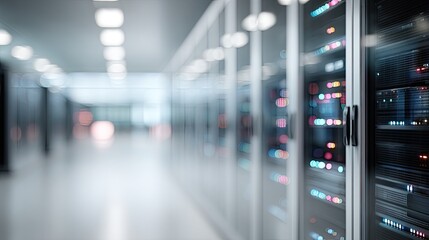 Blinking Lights on Server Racks in Modern Data Center