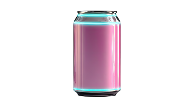 Pink can with neon glow