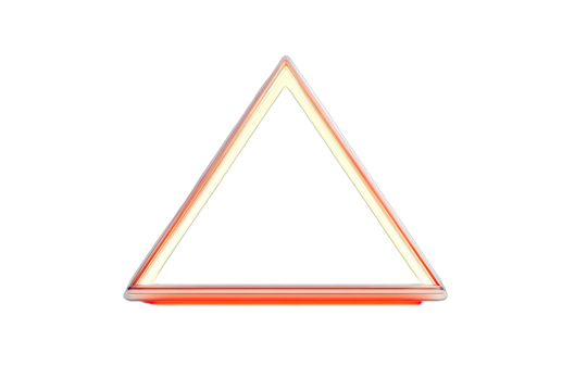 A glowing, three-sided shape