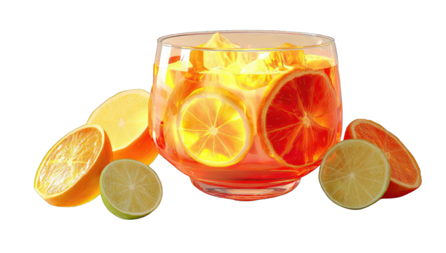 Vibrant citrus drink in glass