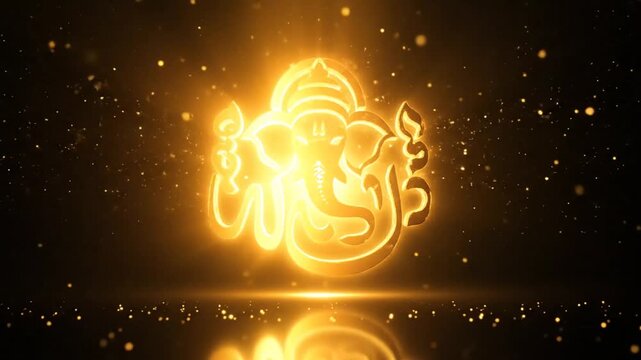 Ganesha Icon: Divine Light and Spiritual Glow