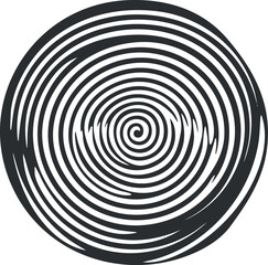 Obraz premium Black and white spiral circle pattern creating an abstract hypnotic optical illusion design