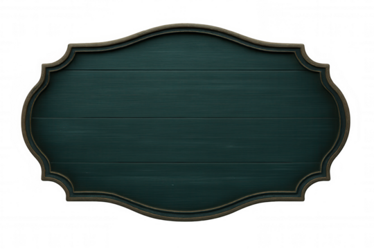 Classic wooden sign with elegant frame, perfect for displaying messages, titles, or announcements, isolated on transparent background - Powered by Adobe