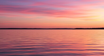 Obraz premium Serene Sunset Reflections on Still Water