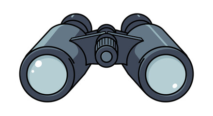Cartoon binoculars vector illustration optics equipment spyglass viewing device exploration tool on transparent background