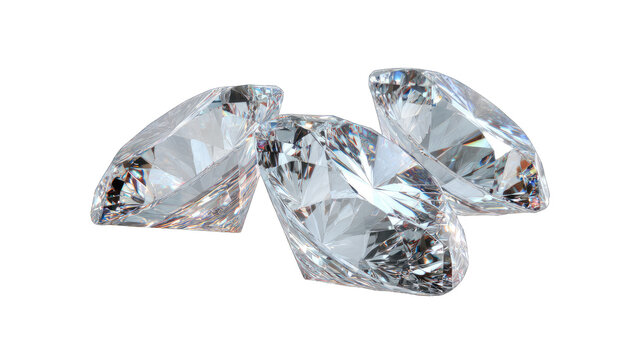 Three glistening diamonds clustered together