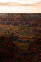 Sunset Hazy Sky Day At The Grand Canyon Arizona