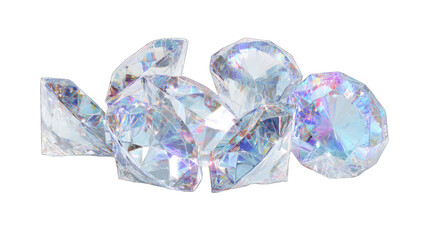 Cluster of iridescent diamonds