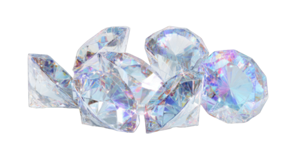 Cluster of iridescent diamonds