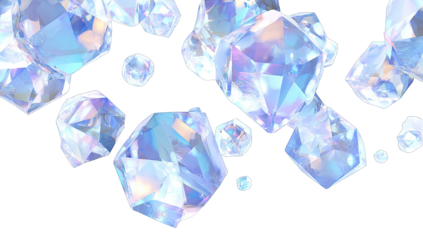 Abstract crystals on black background