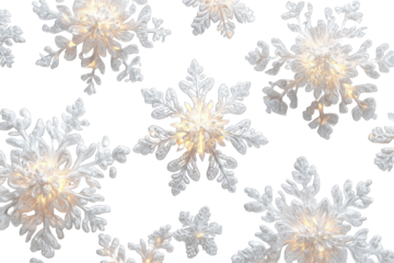 Decorative snowflakes with warm light