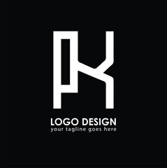 PK PK Logo Design, Creative Minimal Letter PK PK Monogram