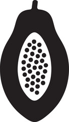 Papaya silhouette vector, ideal for tropical fruit, healthy food, and organic design projects.