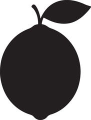 Lemon silhouette vector, perfect for citrus fruit, healthy food, and summer design projects.