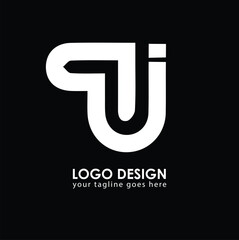 QJ QJ Logo Design, Creative Minimal Letter QJ QJ Monogram