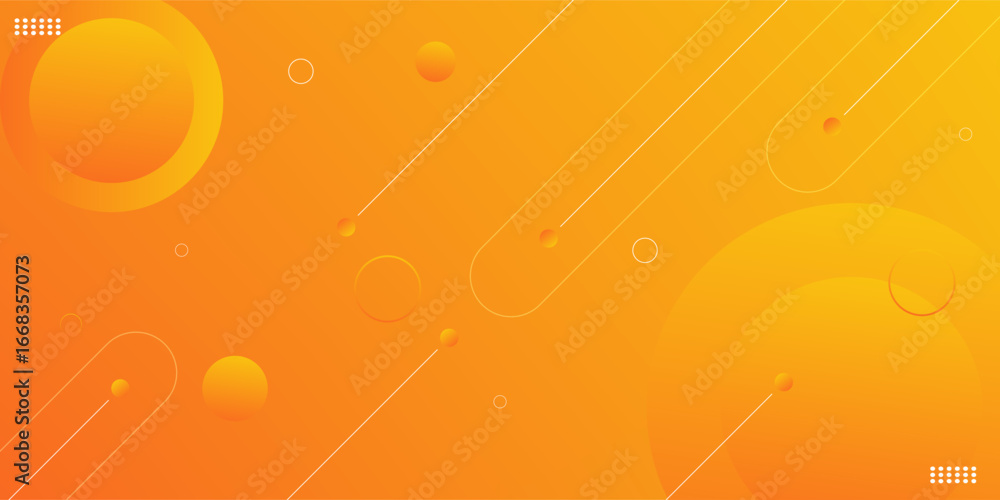 Poster modern abstract background with memphis elements in yellow and orange gradients and retro themed for