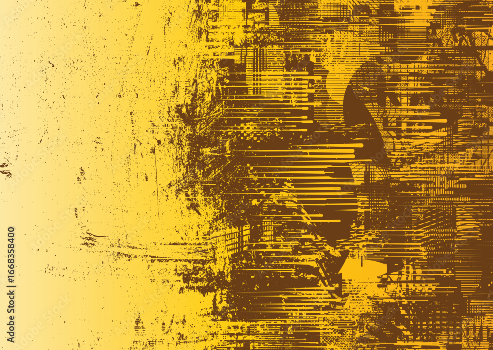 Poster Glitch distorted geometric shape . Noise destroyed logo . Trendy cyber punk poster . Glitched frame .Grunge textured . Distressed effect .Vector shapes with a halftone dots screen print texture.