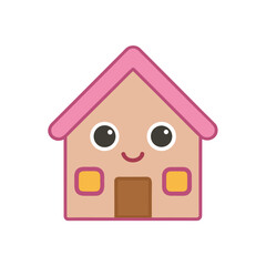 Cute dollhouse with tiny windows and charming pretend play Vector illustration