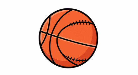 A vibrant orange basketball with classic black lines, ready for a game on a clean white background.