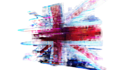 Distorted Union Jack graphic