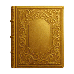 PNG Ornate golden book cover illustration.