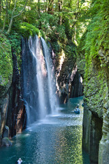 A view of the Manai Waterfall.  Takachiho, Miyazaki Japan
