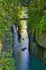 A view of the Takachiho Gorge.  Miyazaki Japan
