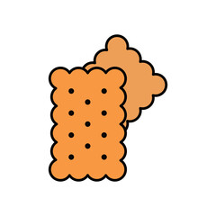Biscuit Baked Good Lineal Color Icon: Food and Snack