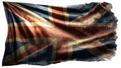 Faded, tattered Union Jack flag
