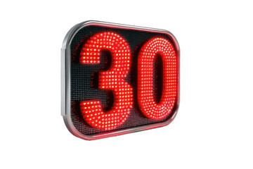 Digital display showing number 30