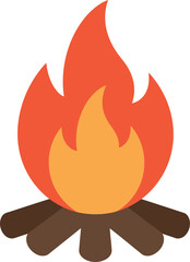 Campfire blaze fiery warmth outdoor adventure camping vector