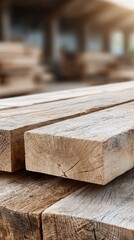 Close-up of Wooden Dowels Joining Planks