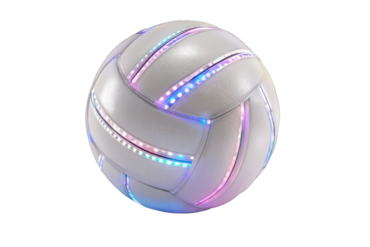 Illuminated volleyball.  3D rendering