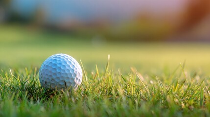Obraz premium Golf Ball on Green Grass