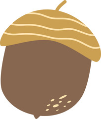 hand drawn illustration of an acorn